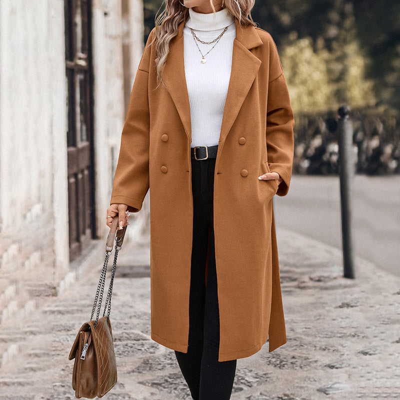 Damen Trenchcoat Taillierbarer Gürtel Moderner Schnitt Beige