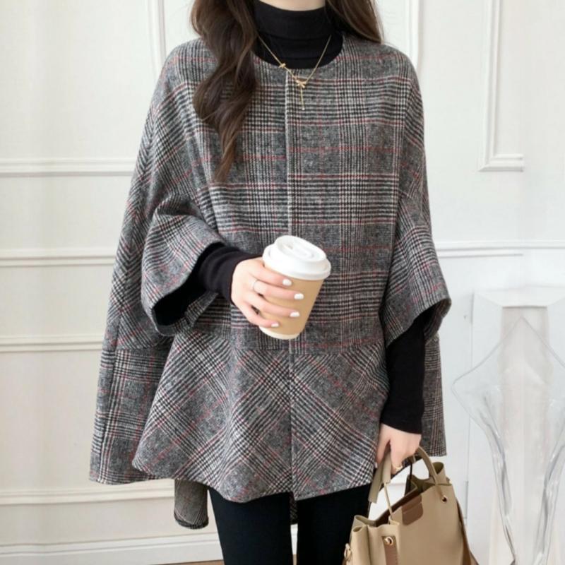 Damen Oversized Cardigan Karomuster Modern Eveloria