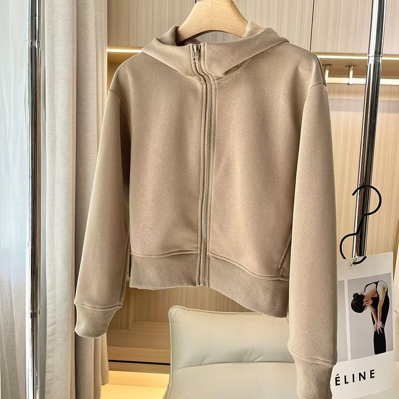 Damen Kapuzenjacke Bequem Reißverschluss Eveloria