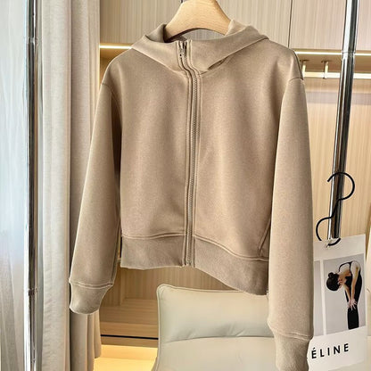 Damen Kapuzenjacke Bequem Reißverschluss Eveloria