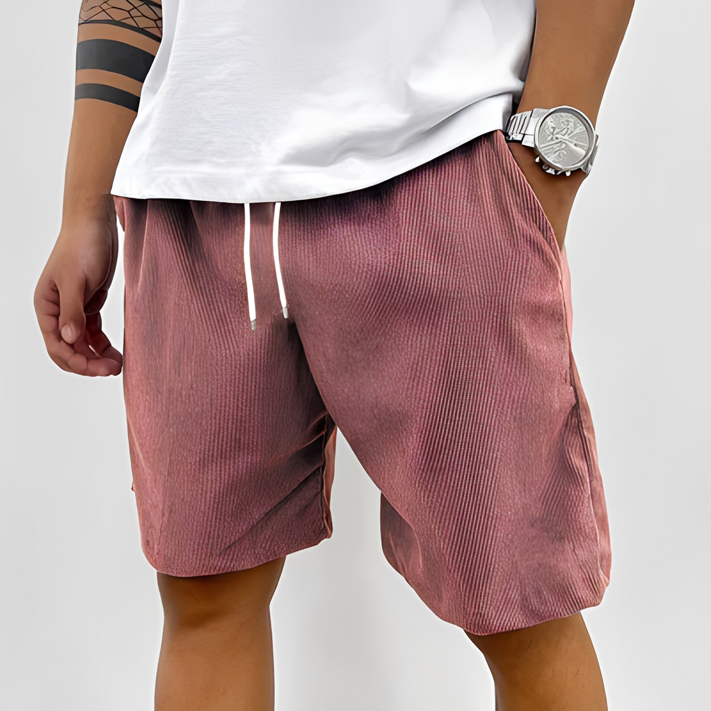 Herren Sommer-Shorts Verstellbar Leicht Beige