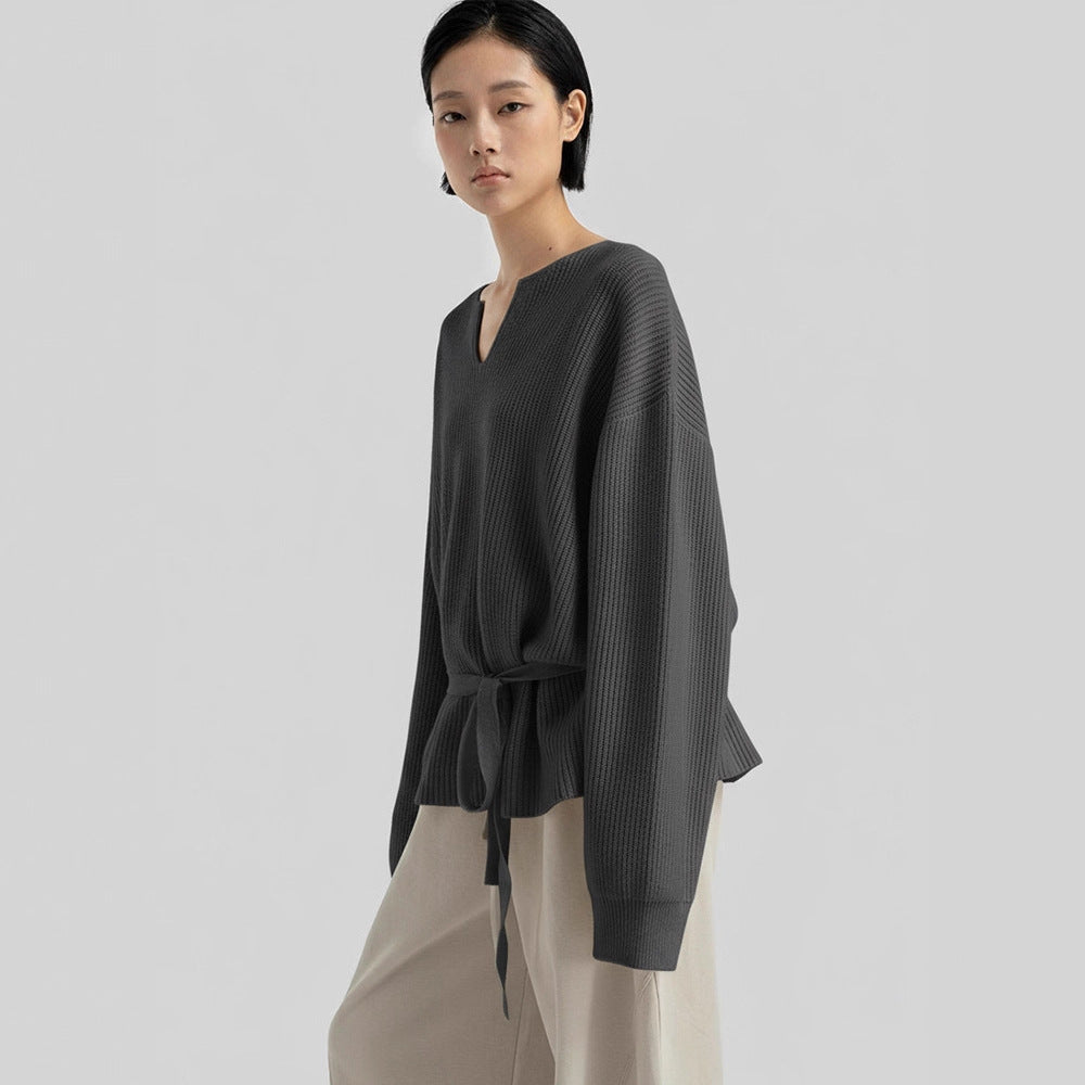 Damen Strickoberteil V-Ausschnitt Eveloria