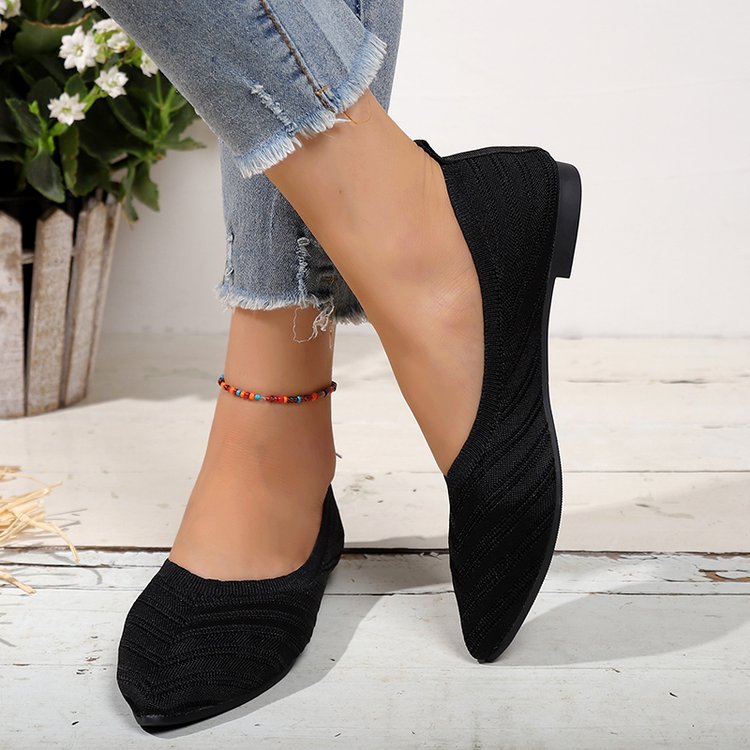Damen Mokassins Bequem Leder Schick Schwarz - Eveloria