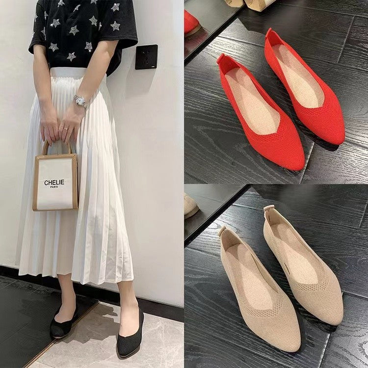 Damen Ballerinas Atmungsaktives Material Flexibles Fußbett