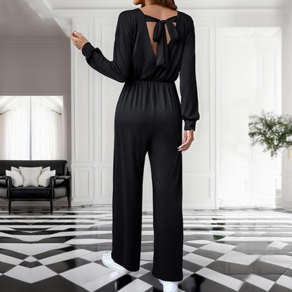 Damen Jumpsuit Tailliert Mit Seitentaschen Eveloria