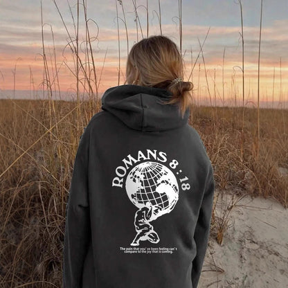 Damen Kapuzenpullover Weltmotiv Druck Eveloria