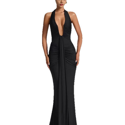 Damen Wickelkleid mit V-Ausschnitt und fließendem Rock Eveloria