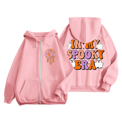 Damen Kapuzenjacke mit Aufdruck und Kängurutaschen Eveloria