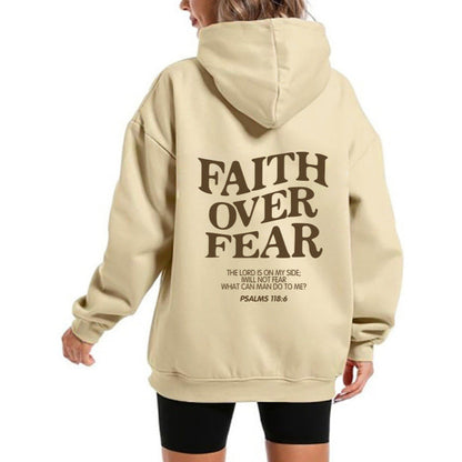 Damen Kapuzensweater Bequem Motivierender Schriftzug Grau