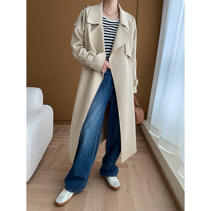 Damen Trenchcoat mit Revers und Taschen Eveloria