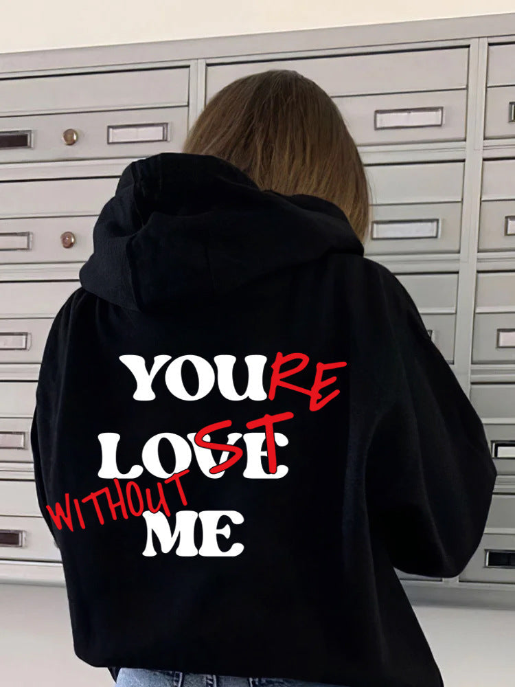 Damen Oversized Kapuzensweater Inspirierender Aufdruck