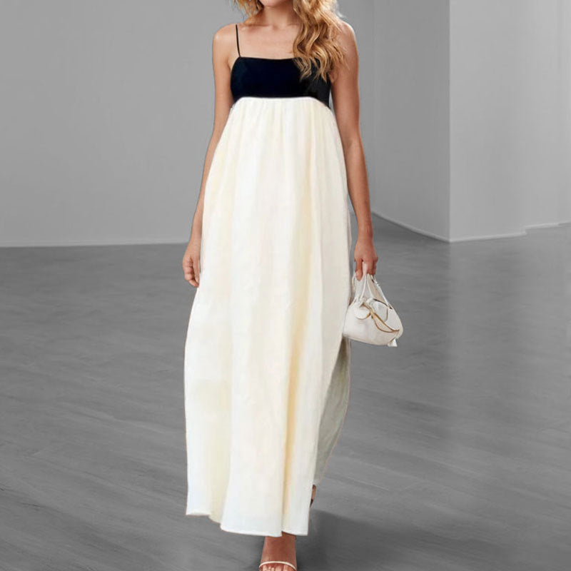 Damen Maxikleid Sommer Eleganter Schnitt Trägerdetails Eveloria