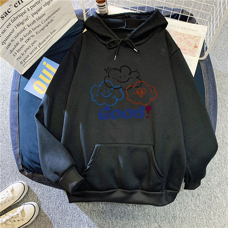 Damen Kapuzenpullover Cartoon-Motiv Bequem Eveloria