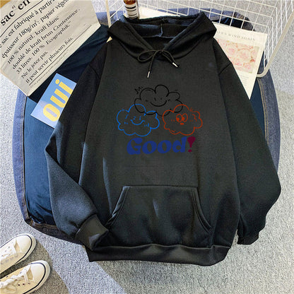 Damen Kapuzenpullover Cartoon-Motiv Bequem Eveloria