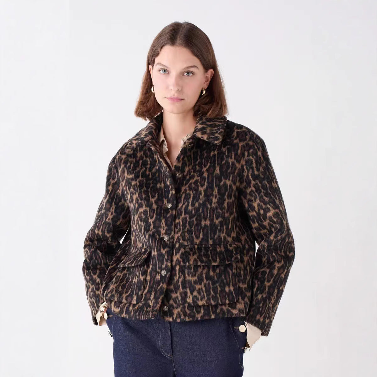 Damen Kurzmantel Leo-Muster Eveloria - Eveloria