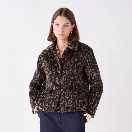 Damen Kurzmantel Leo-Muster Eveloria - Eveloria