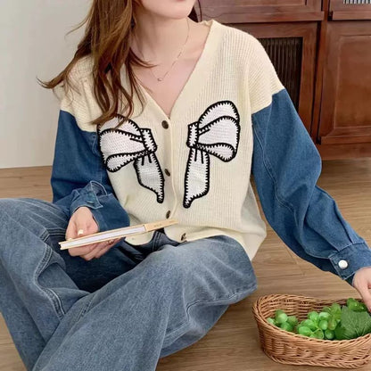 Damen Cardigan mit Schleifenstickerei Eveloria