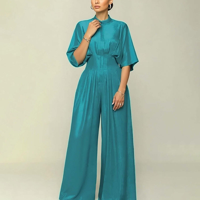 Damen Eleganter Overall Weites Bein Kragen Eveloria - Eveloria