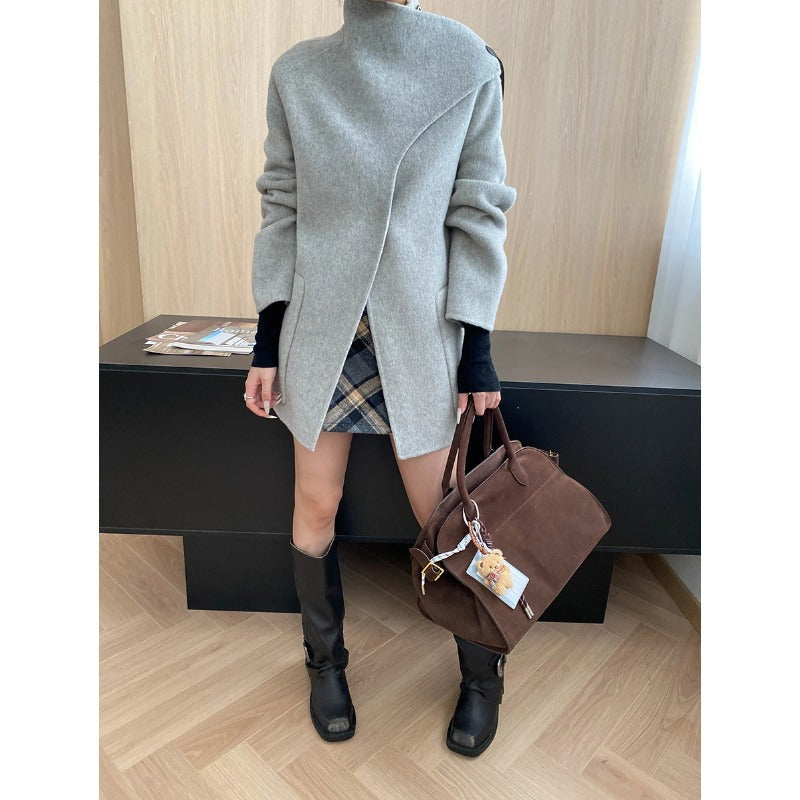 Damen Strickmantel Asymmetrisch Eveloria