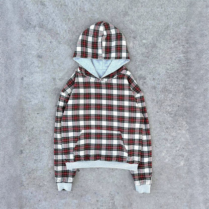 Damen Kapuzenpullover Karomuster Bequem Eveloria