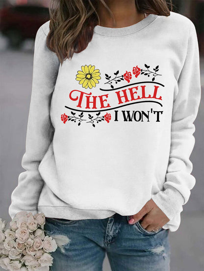 Damen Sweatshirt Verspieltes Motiv Bequem Grün Eveloria