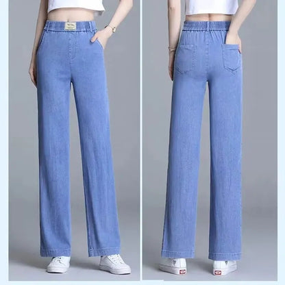 Damen Weite Jeanshose Elastisch Eveloria