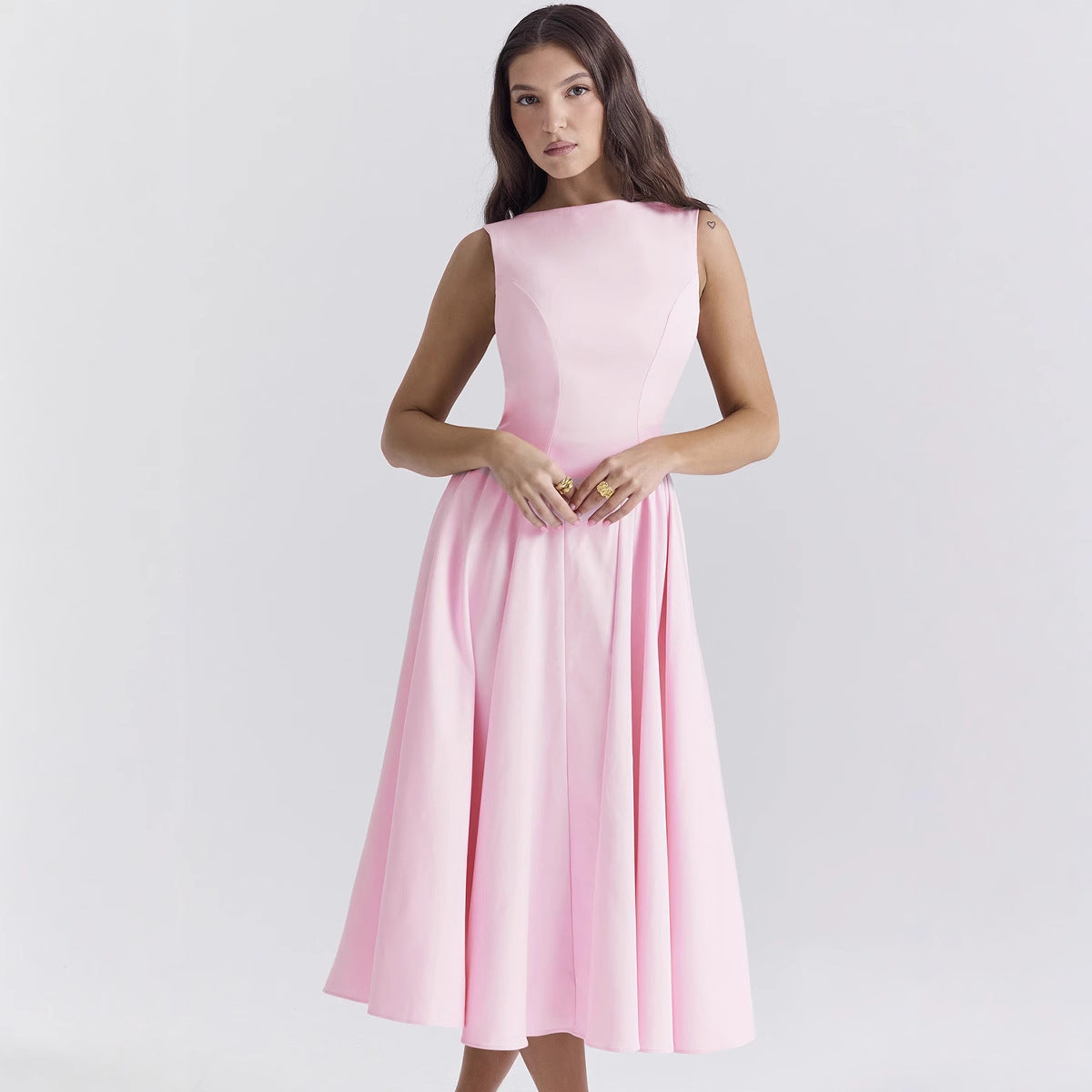 Damen Midi-Kleid Eveloria Elegant Ausgefallener Schnitt