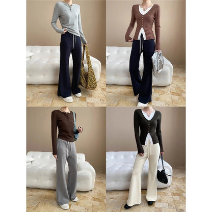 Damen Palazzohose Baumwollmix Bequem Eveloria