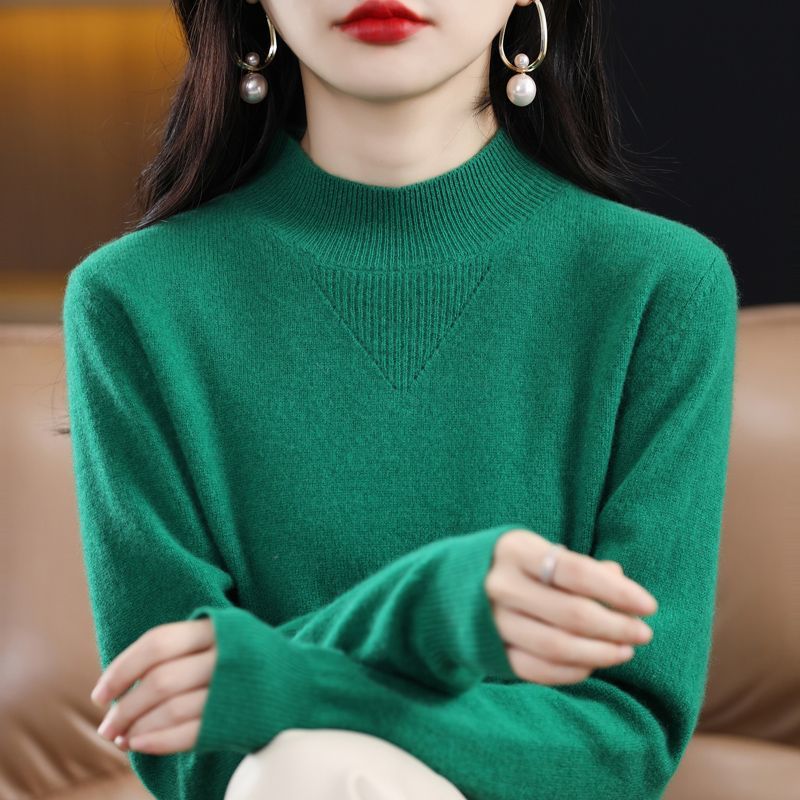 Damen Pullover Feinripp mit hohem Kragen Elegant Anthrazit