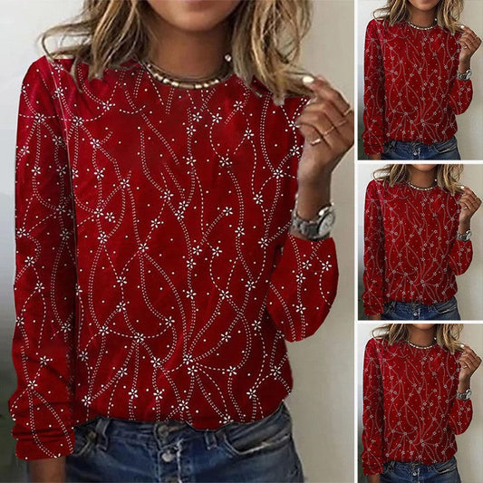 Damen Oberteil Floral mit Glitzer Akzente Eveloria - Eveloria