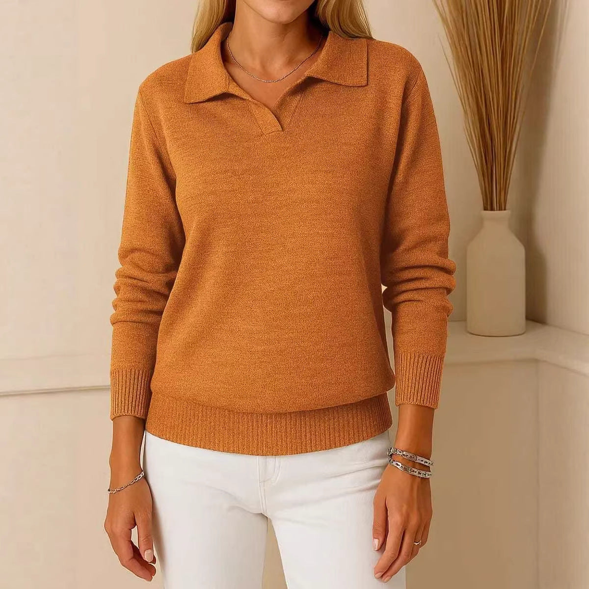 Damen Pullover Polo-Stil Eveloria Hochwertig - Eveloria