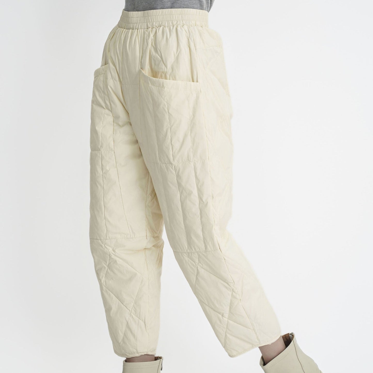 Gefütterte Damen Hose Elastikbund Taschen