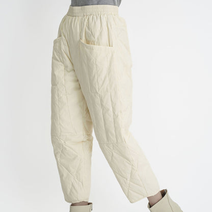 Gefütterte Damen Hose Elastikbund Taschen