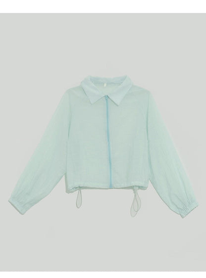 Damen Cropped Windjacke Kordelzug Eveloria