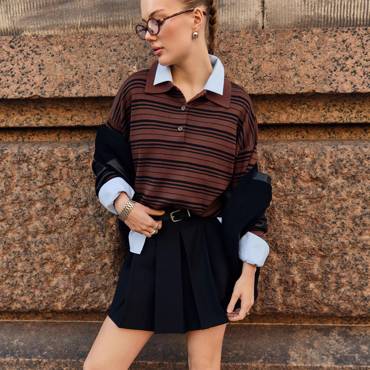 Damen Cardigan Gestreift Lässig Eveloria