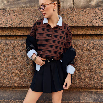 Damen Cardigan Gestreift Lässig Eveloria