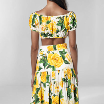 Damen Zweiteiliger Blumenmuster Anzug Set