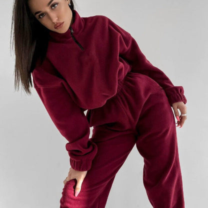 Damen Fleece-Sweatanzug mit Hochkragen - Eveloria