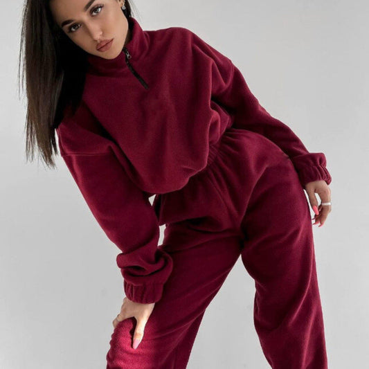 Damen Fleece-Sweatanzug mit Hochkragen - Eveloria