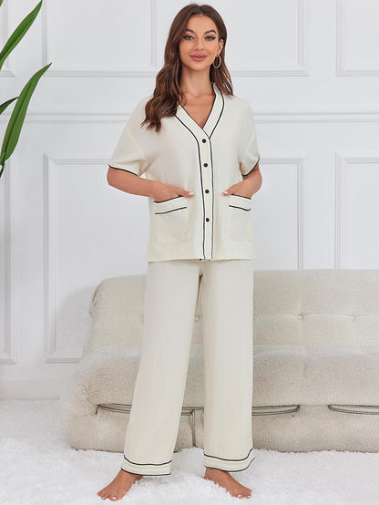 Damen Lounge-Set Bequem Baumwolle Grau