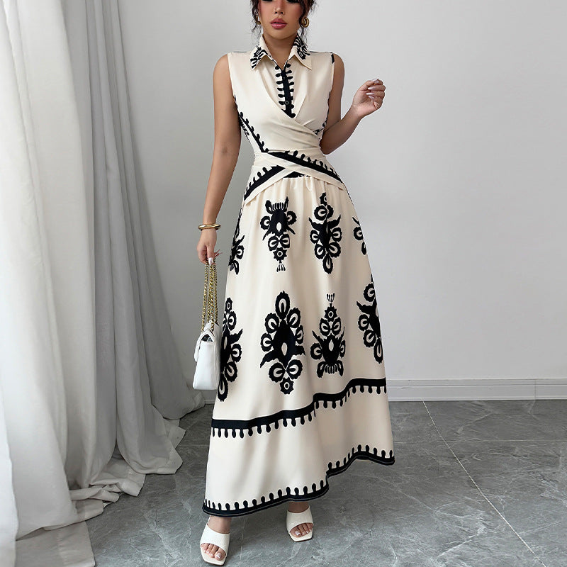 Damen Maxikleid Wickeldesign Floralmuster - Eveloria
