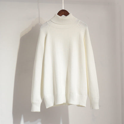 Damen Strickpullover Hochkragen Lässig