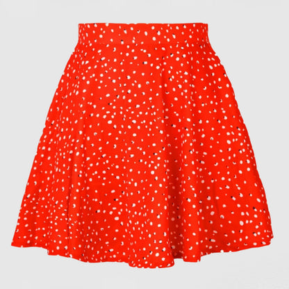 Damen Baumwollrock Blumenmuster Schwingender Saum Eveloria
