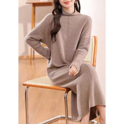 Damen Strickkleid Hochkragen Eveloria