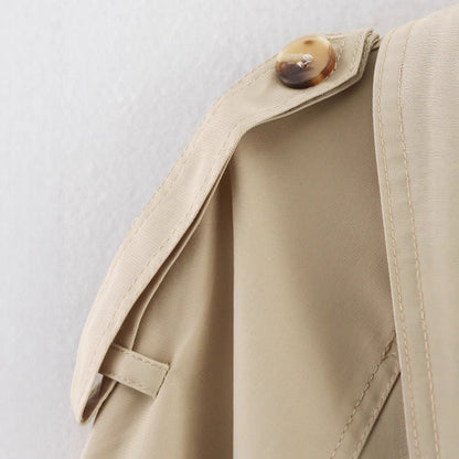 Damen Trenchcoat Asymmetrische Knopfleiste Taillengürtel