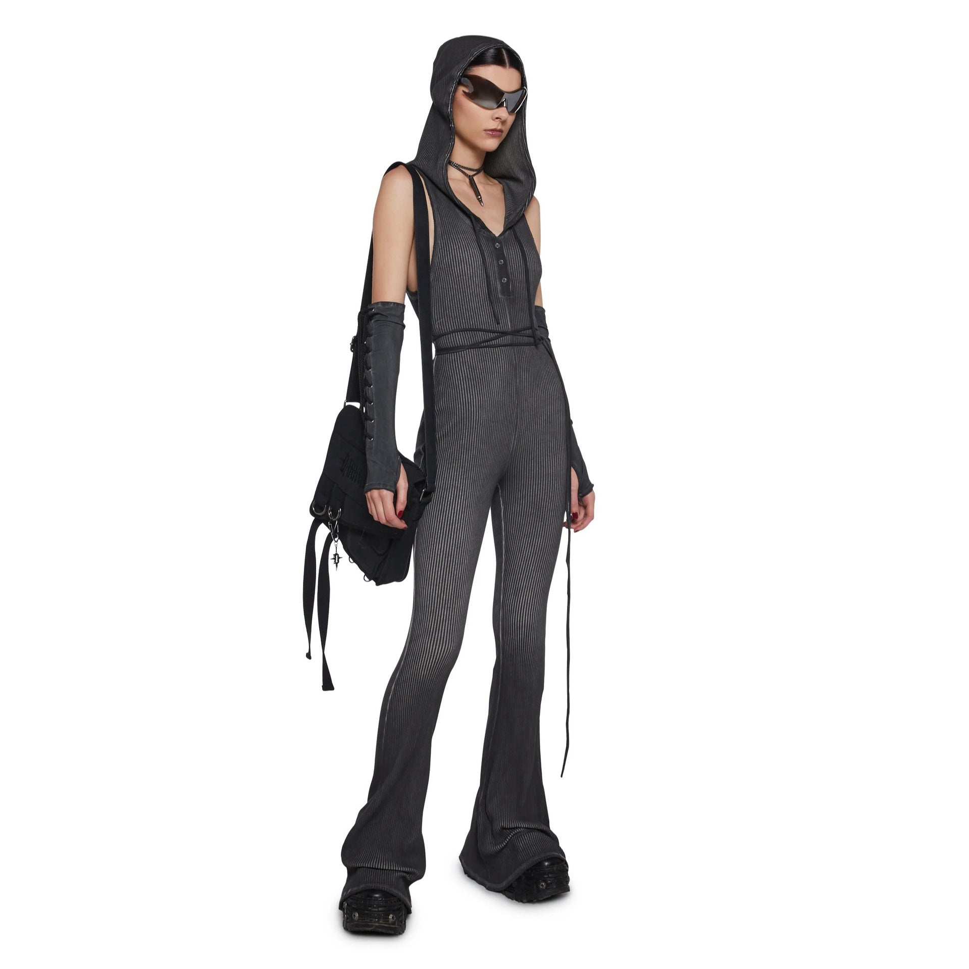Damen Jumpsuit mit Kapuze und langen Ärmeln Eveloria - Eveloria
