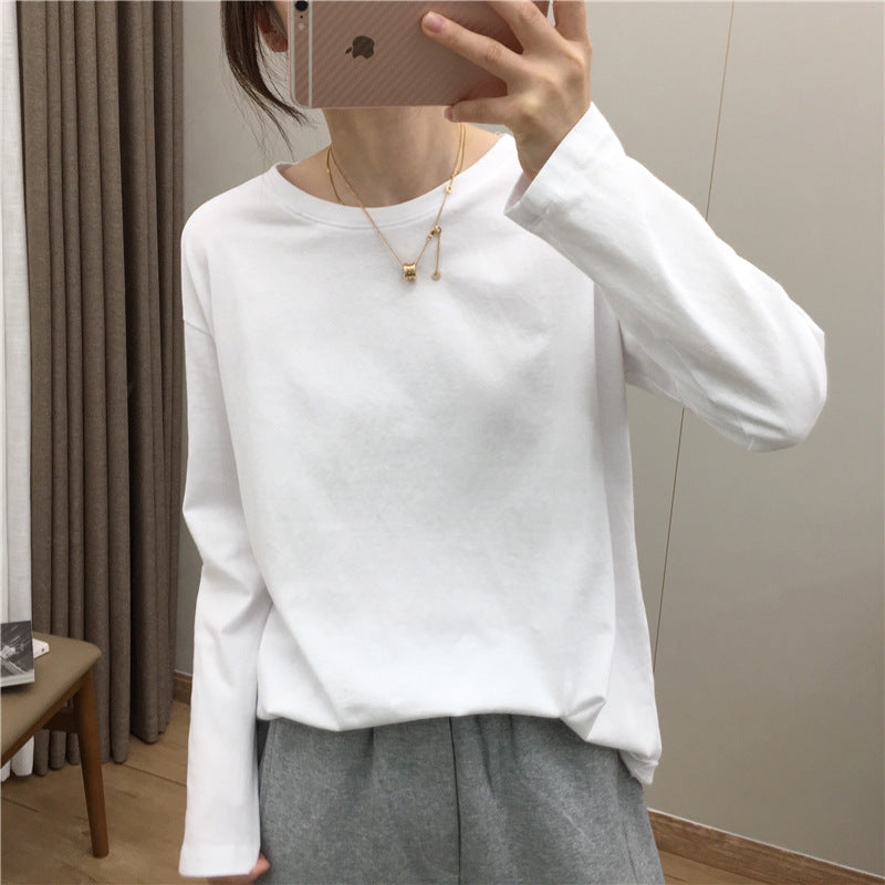 Damen Langarmshirt Rundhals Atmungsaktives Material Weiß - Eveloria
