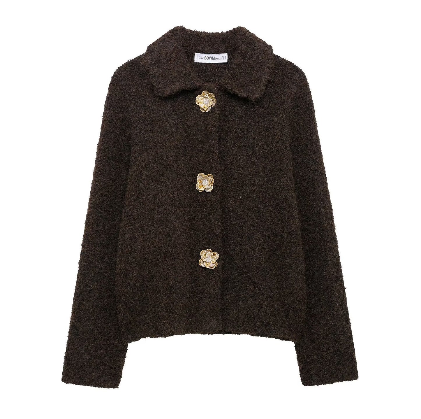Damen Fleecejacke Kuschelig Elegante Knopfleiste Eveloria