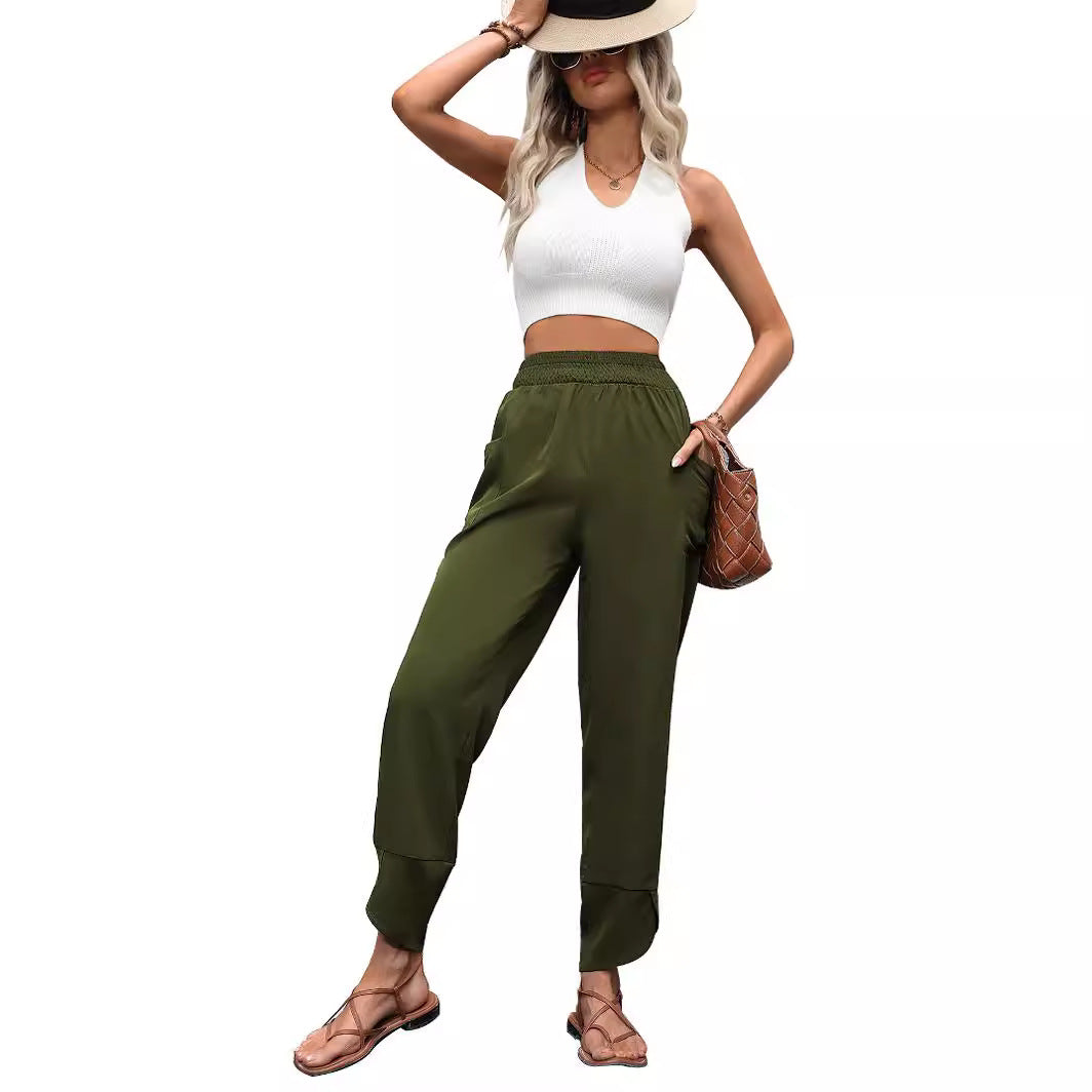 Damen Freizeithose Elastischer Taillenbund Bequem