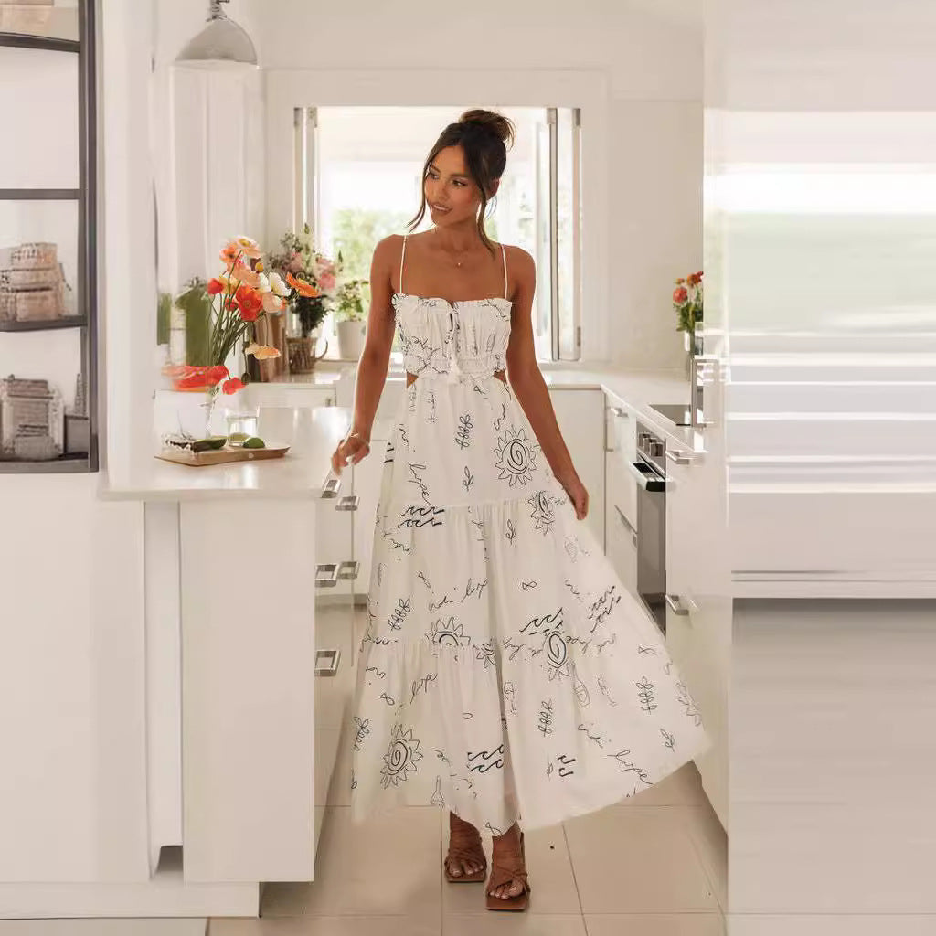 Damen Maxikleid Elastisch Verstellbare Träger Eveloria